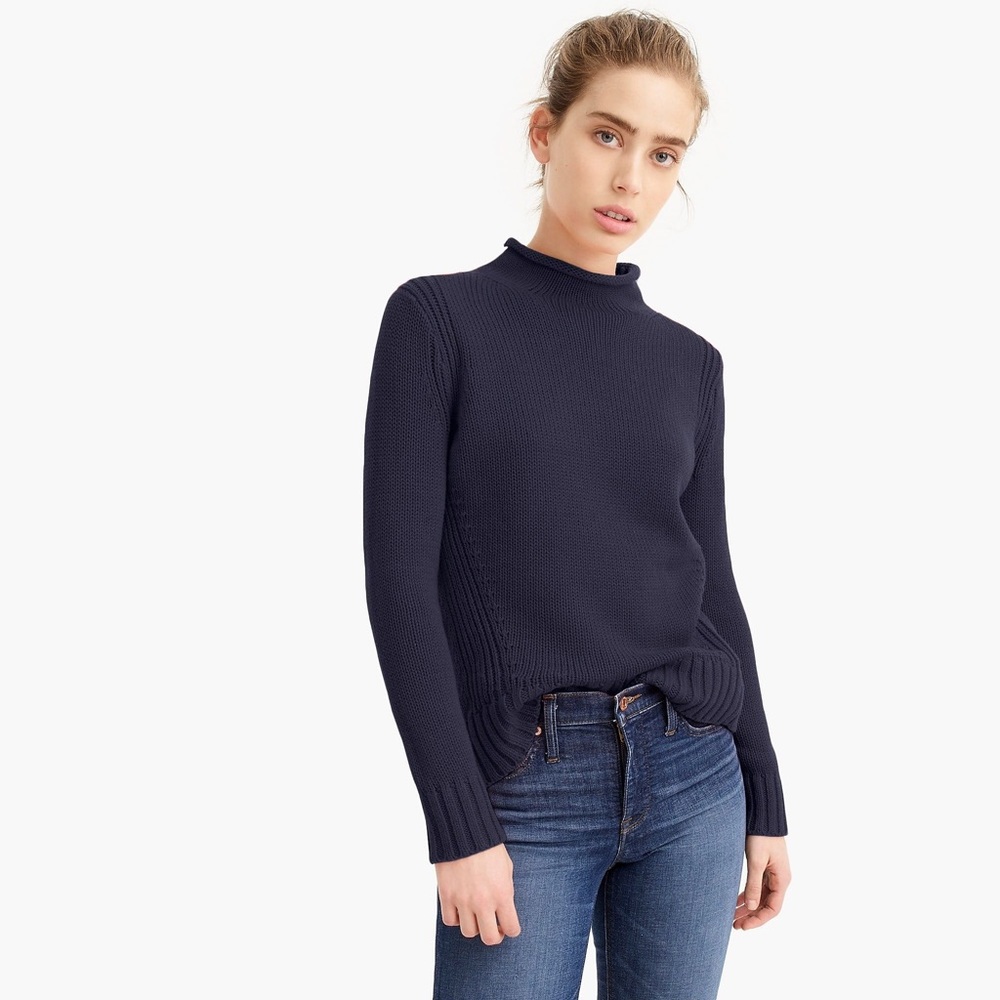 Navy 1988 rollneck sweater - J. Crew